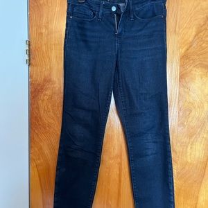 Athleta 6 Petite dark blue denim skinny jean, buttery soft feel.